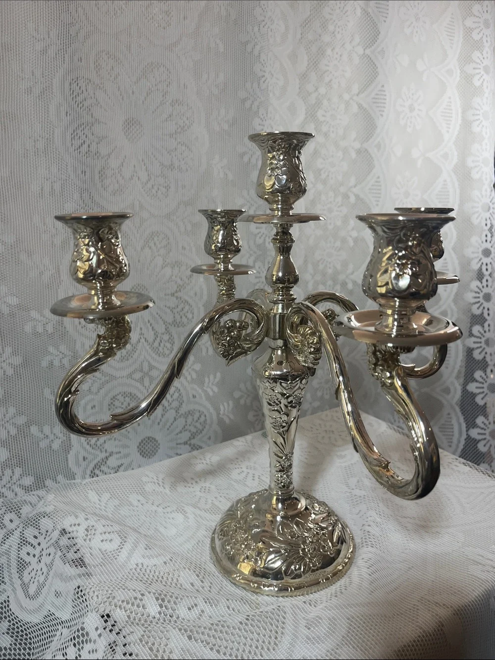International Silver Company Five-Arm Candelabra - Silver Plated